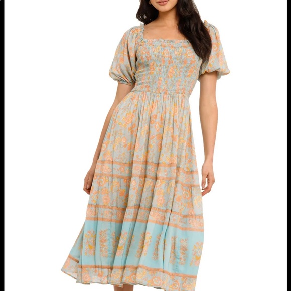 Spell Juniper Shirred Dress Eggshell XS - Picture 2 of 6